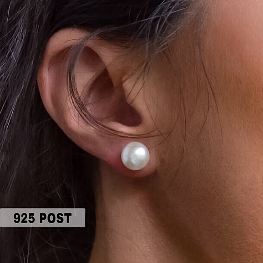 ⚜️𝟯𝟬%𝗢𝗙𝗙 𝗯𝘂𝗻𝗱𝗹𝗲𝘀 𝟯+⚜️ NEW 925 Large White Pearl Stud Earrings
